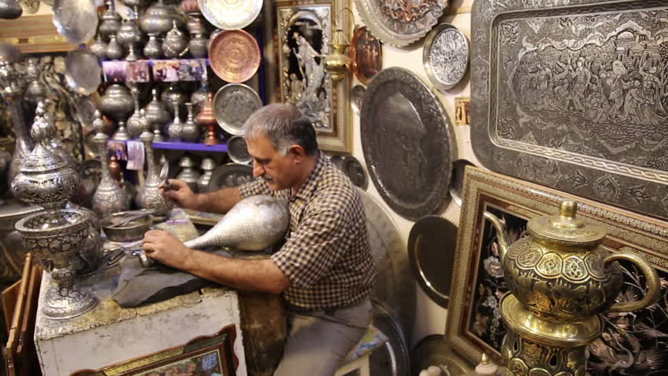 coppersmith-brass-metal bazar in Iran-persian metal handicrafts
